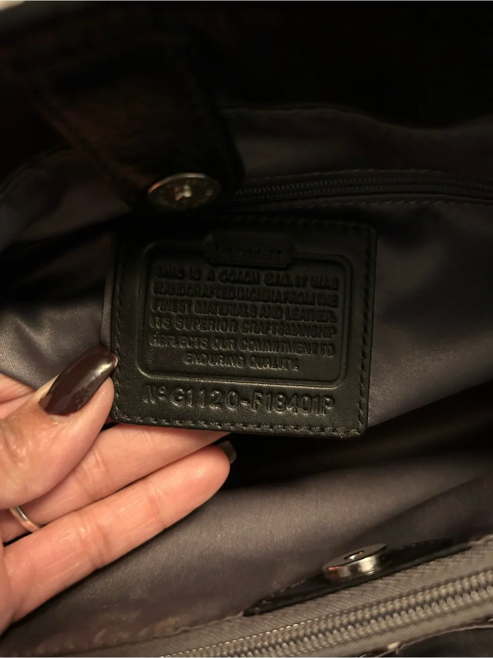 COACH Black Signature Canvas Peyton Pocket Tote w/ matching wallet